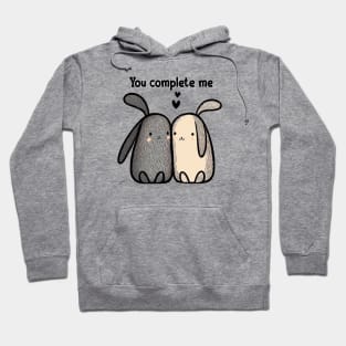 You Complete Me - Cute Bunnies in Love Hoodie